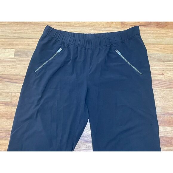 Athleta Aspire Women's 14 Black Pants Polyester Ankle Tapered Leg Stretch Yoga - Picture 3 of 10